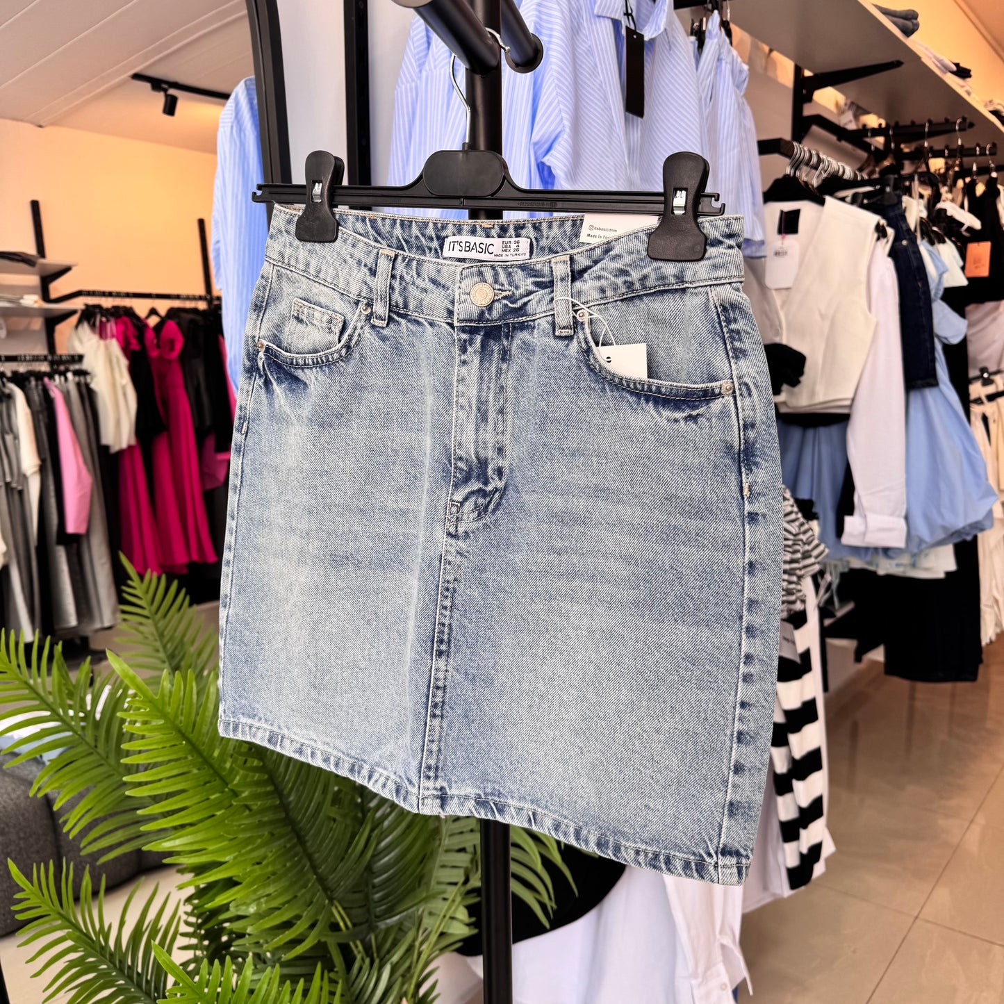 Plain Denim Skirt