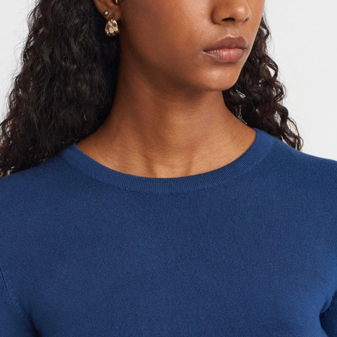 Blue Sleeve buttons Top