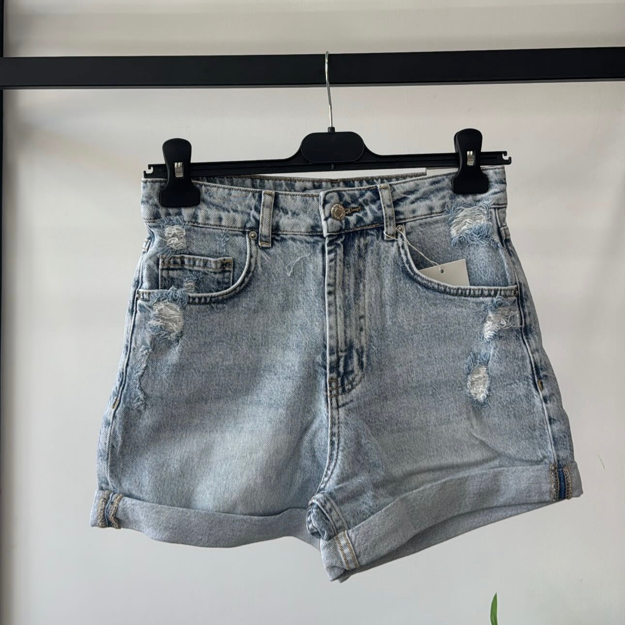 Ruffle Denim Shorts
