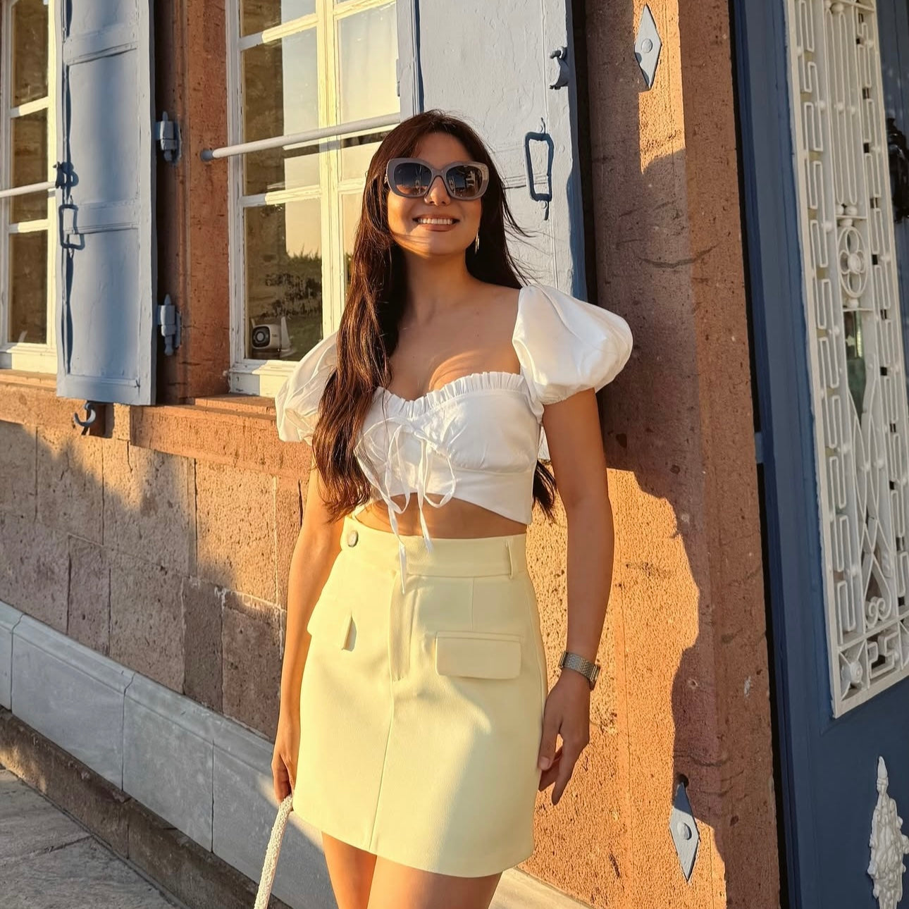 Yellow Button Skirt