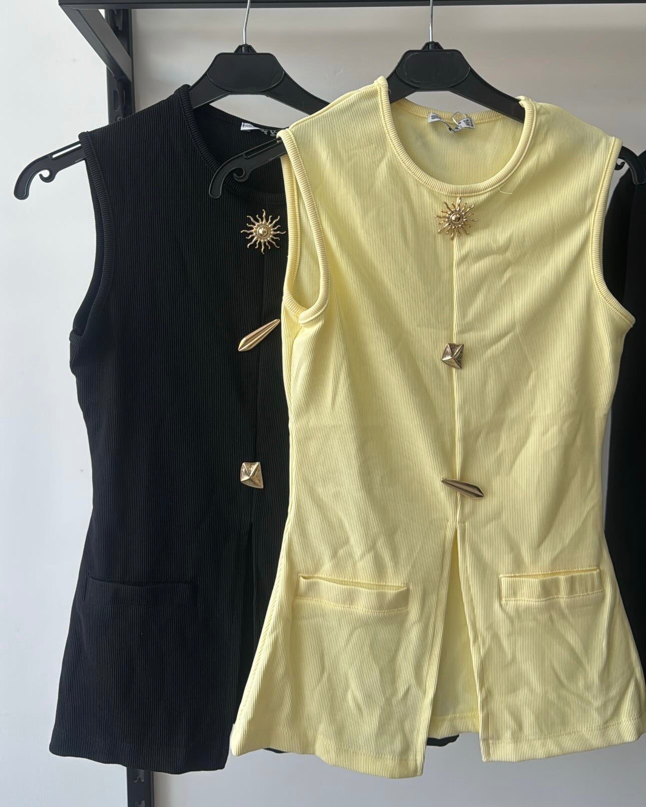 Gold Buttons Vest