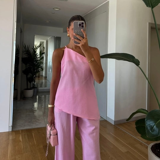 Asymmetrical Pink Set