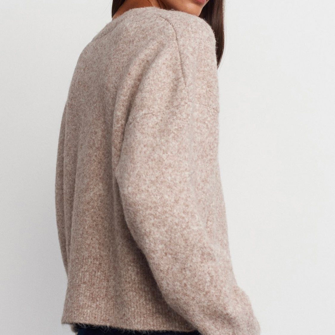 Beige V Neck Sweater