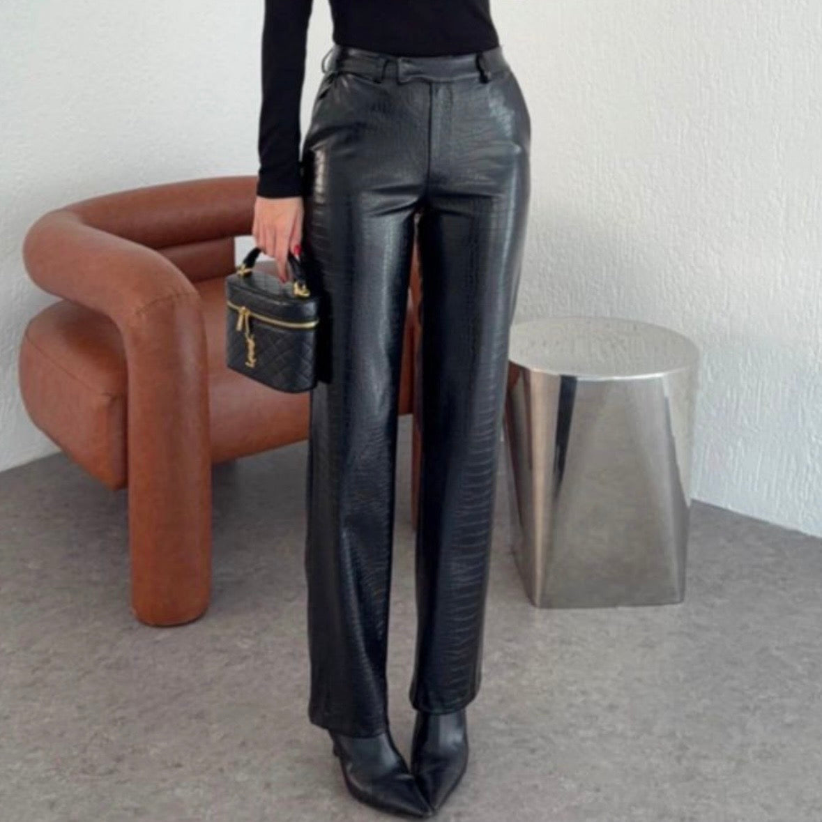Crocodile Leather Pants