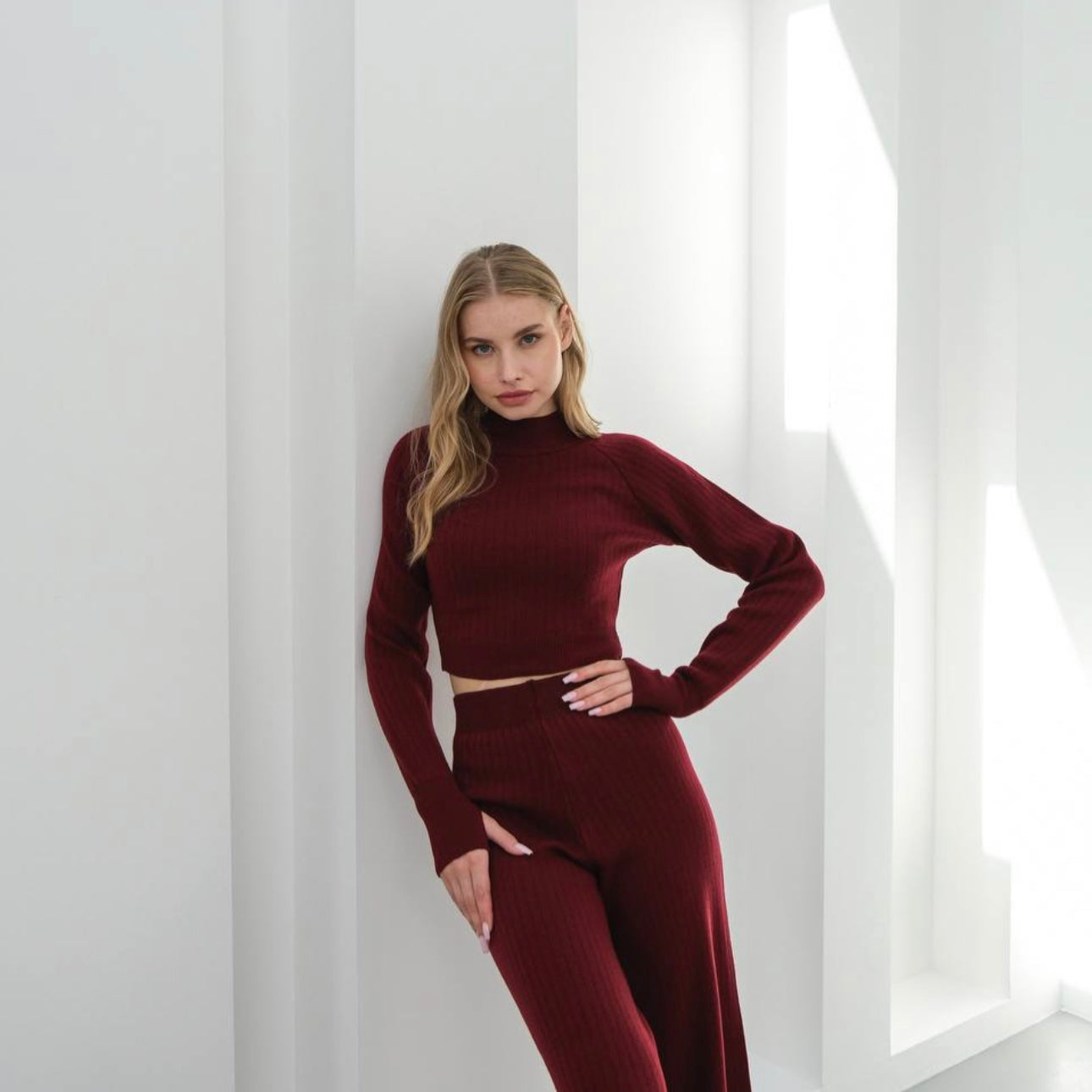 Burgundy 2 pieces Set