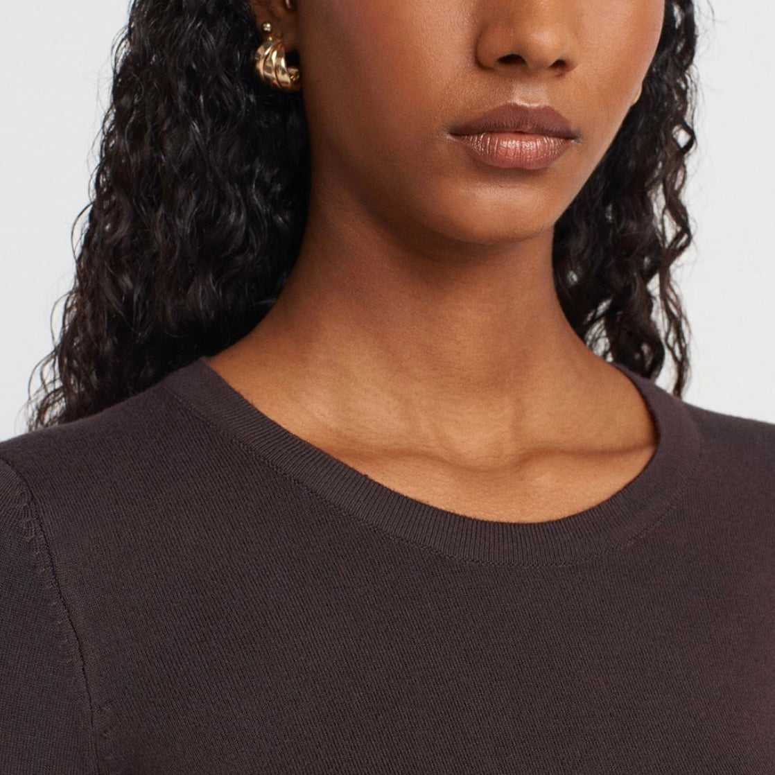 Brown Sleeve buttons Top