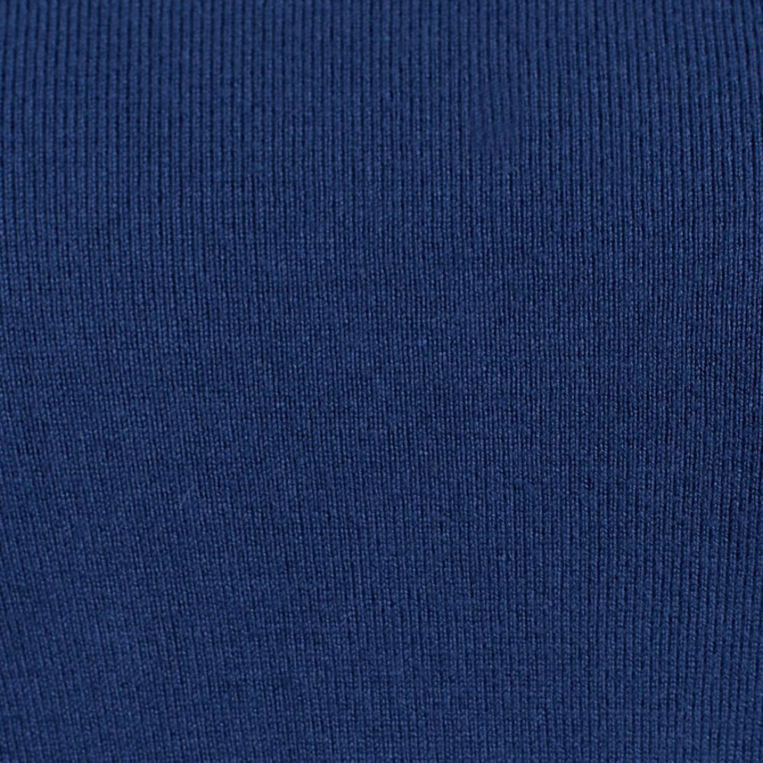 Blue Button Sleeve Turtleneck