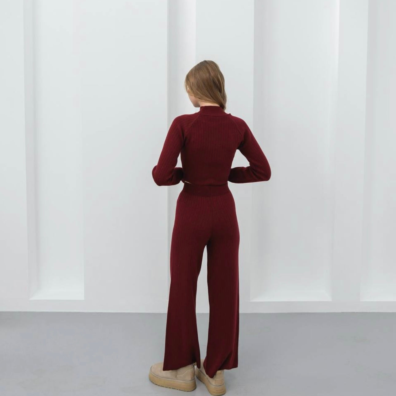 Burgundy 2 pieces Set