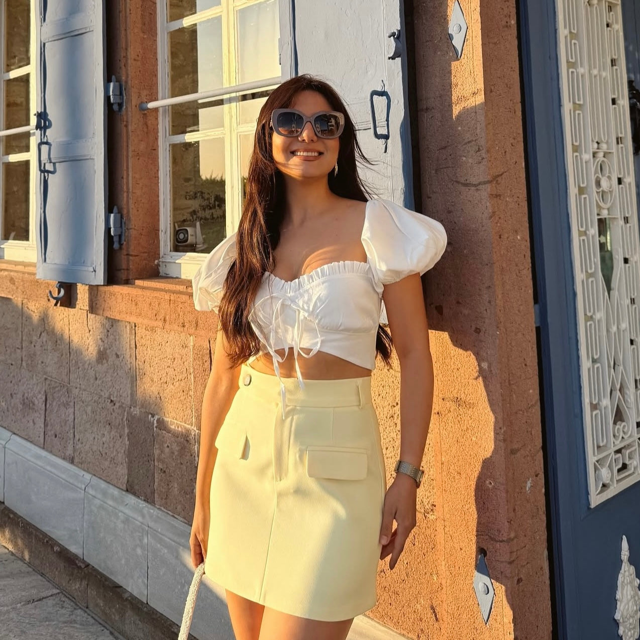Yellow Button Skirt
