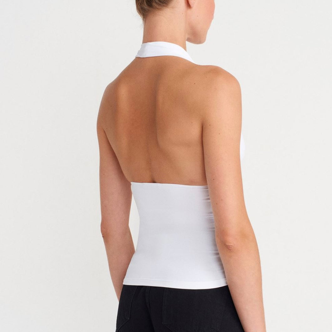 White Halter Top
