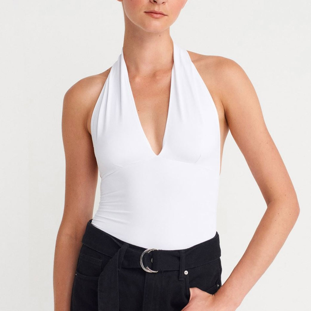 White Halter Top