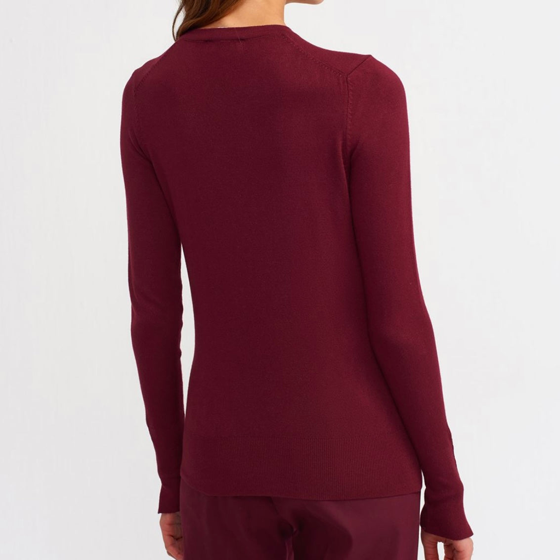 Burgundy Sleeve buttons Top