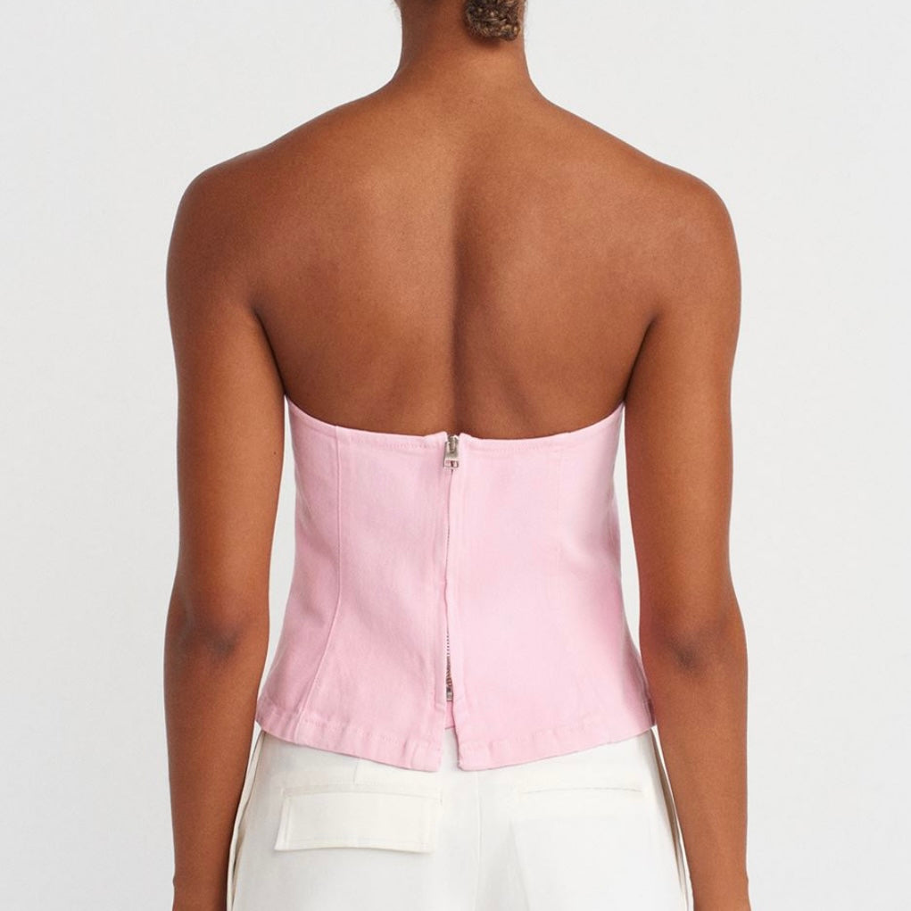 Pink Denim Top