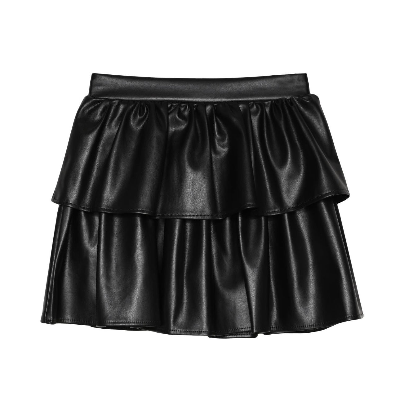 Pleated Leather Skirt