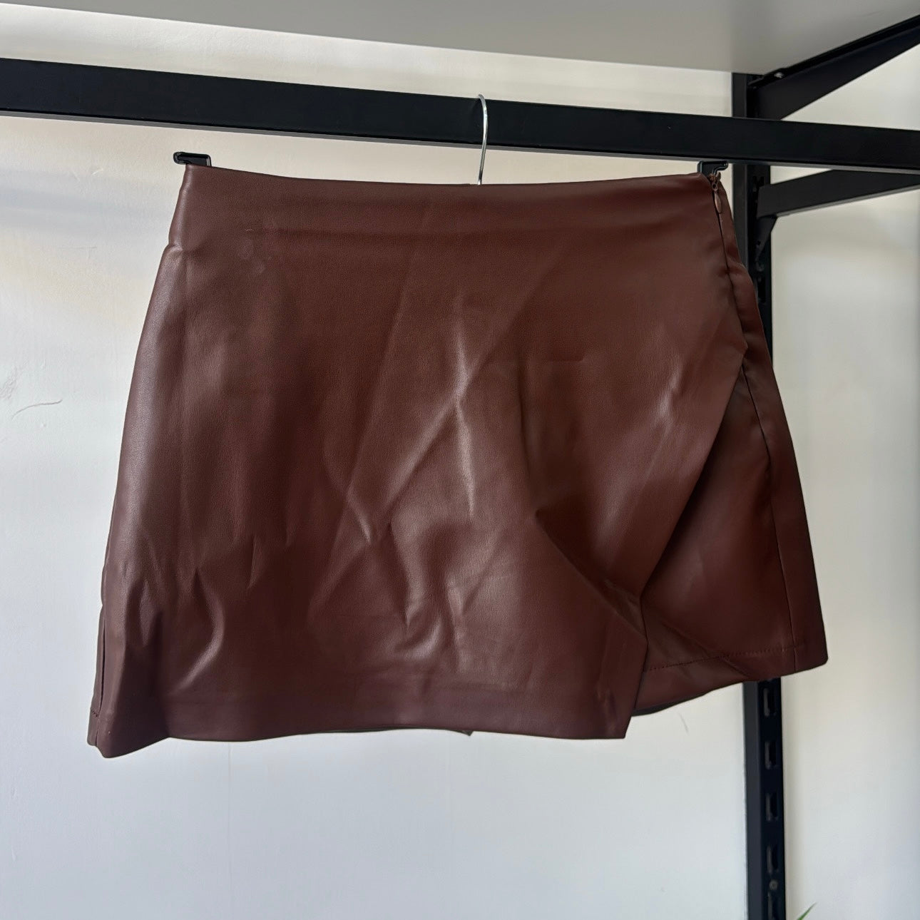 Brown Leather Skort