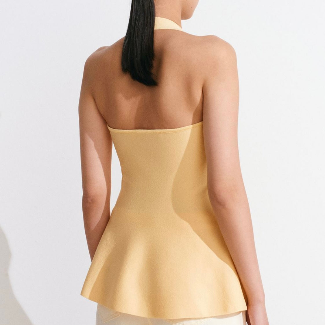 Yellow Halter Knit Top