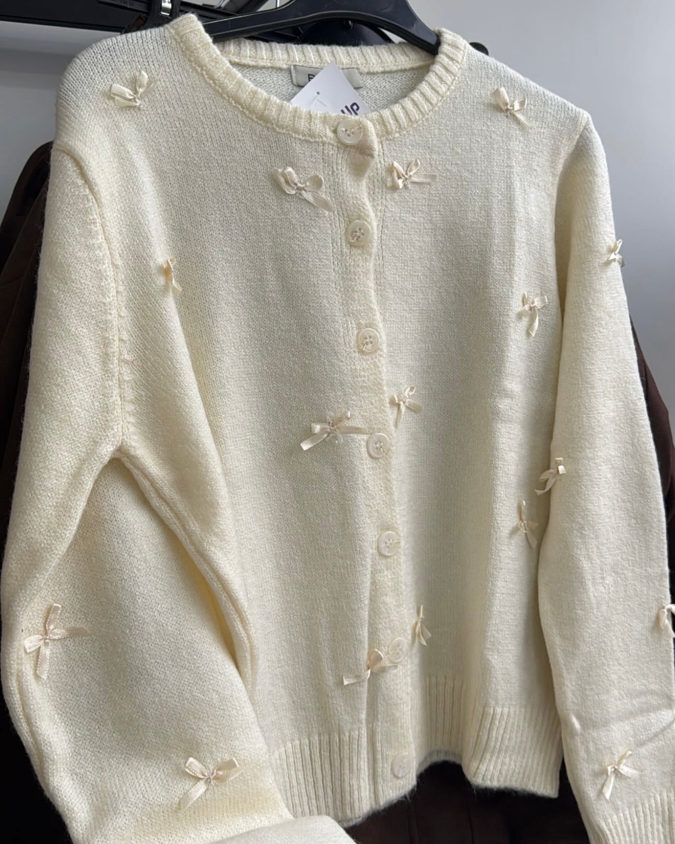 Beige Bows Sweater