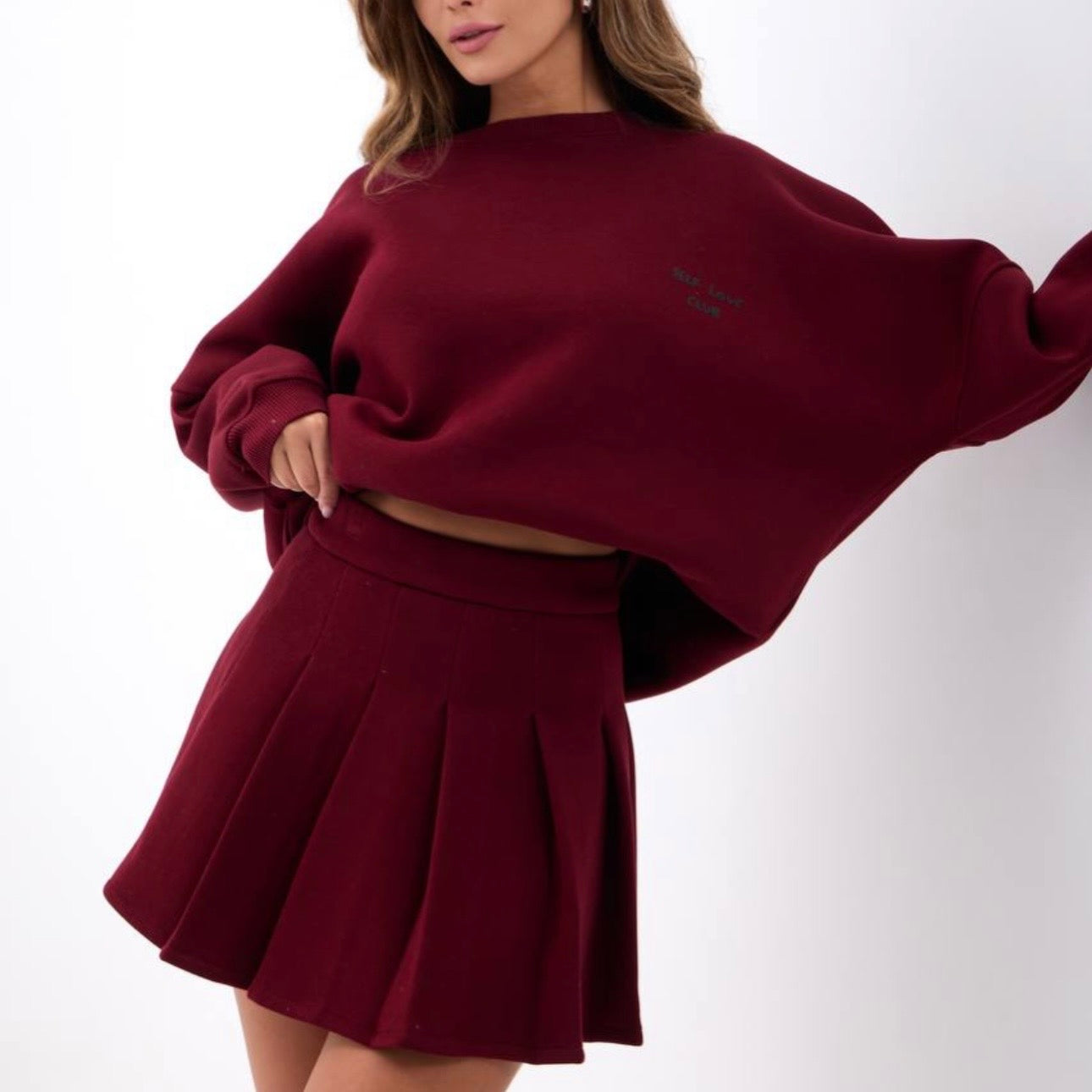 Burgundy Sweatshirt Set