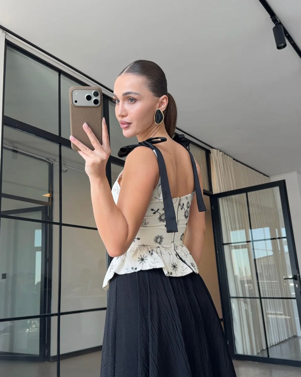 Embroidery B&W Top