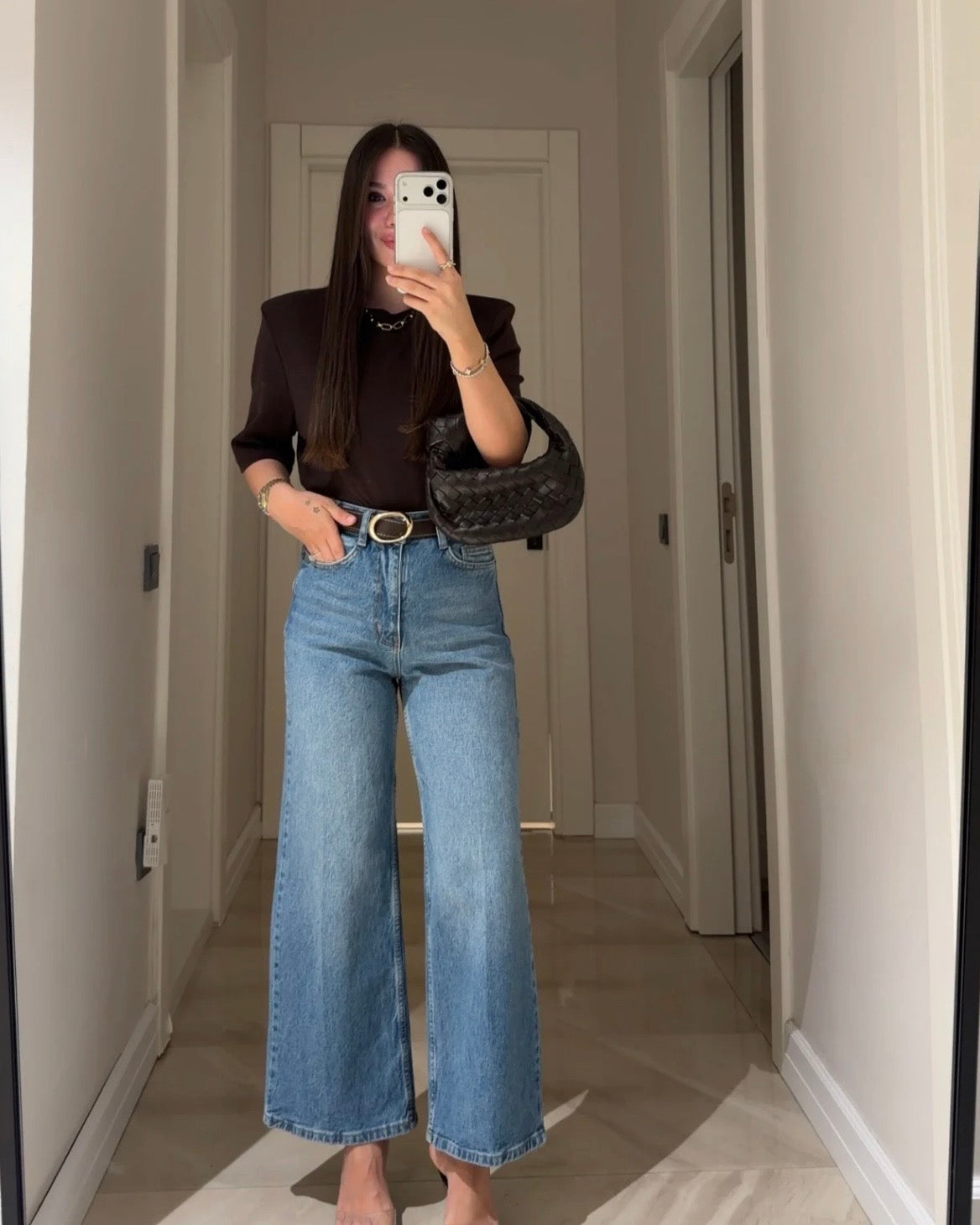 Blue Denim Pants With Belt
