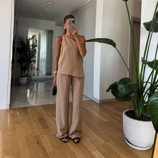 Asymmetrical Beige Set