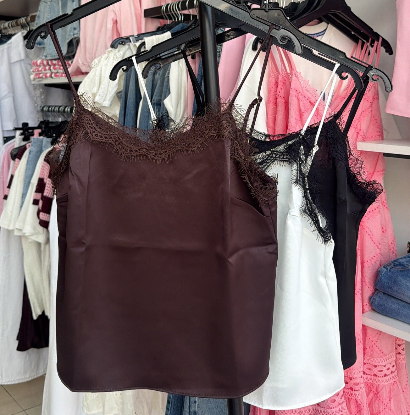 Satin Lace Top