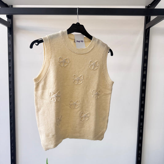 Beige Bows Vest