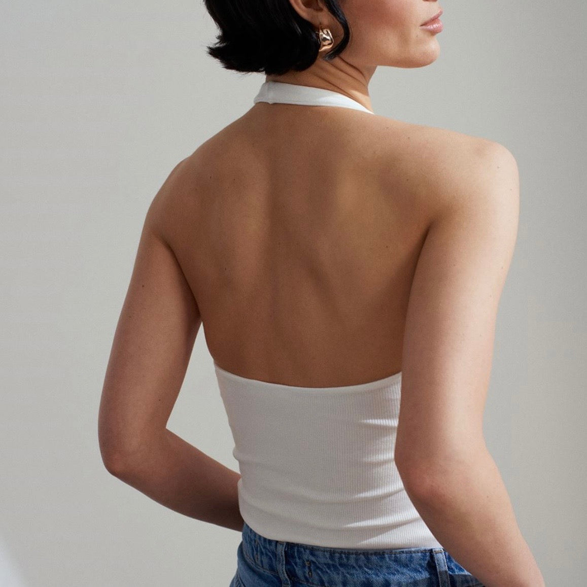 White Halter Top