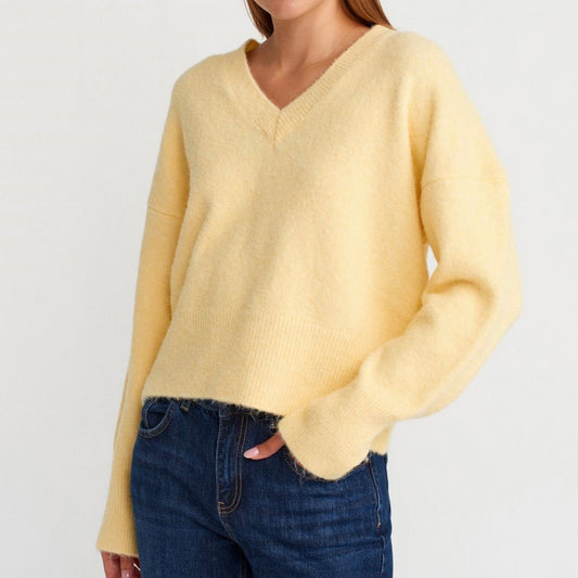 Yellow V Neck Sweater