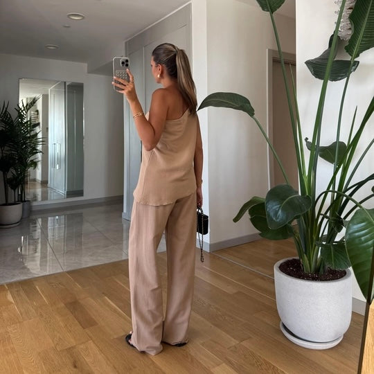 Asymmetrical Beige Set