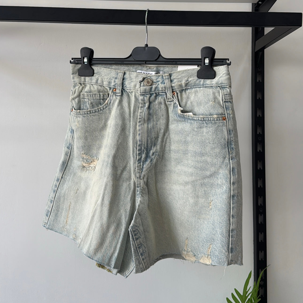 Washed Denim Shorts