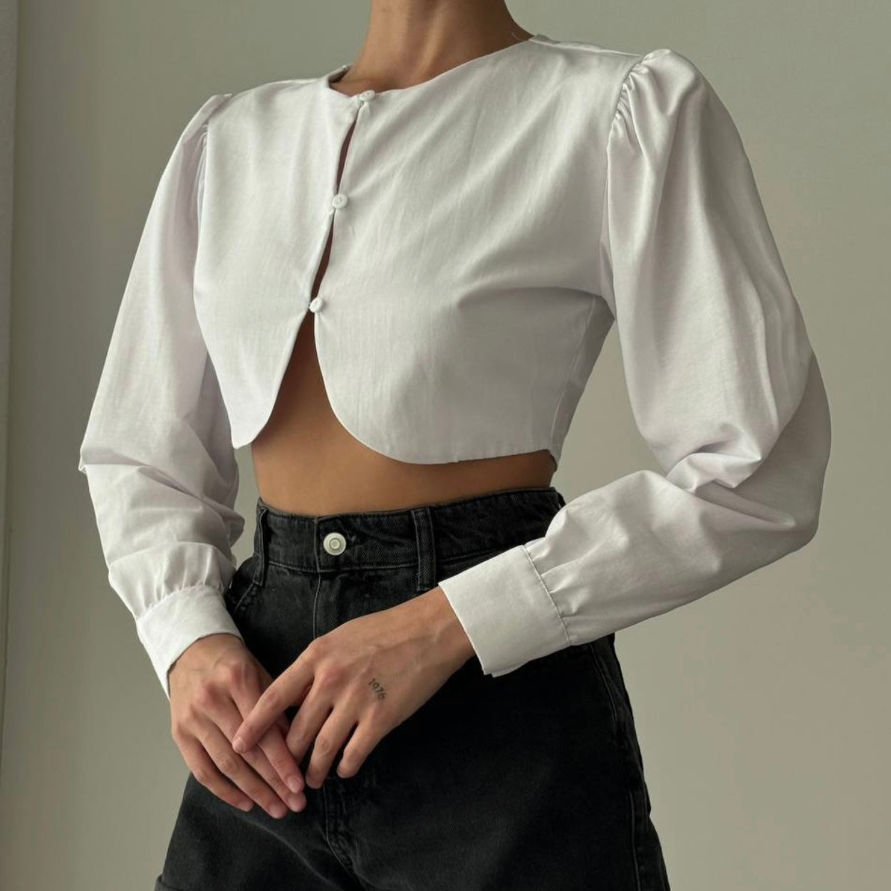 Cropped White Shirt