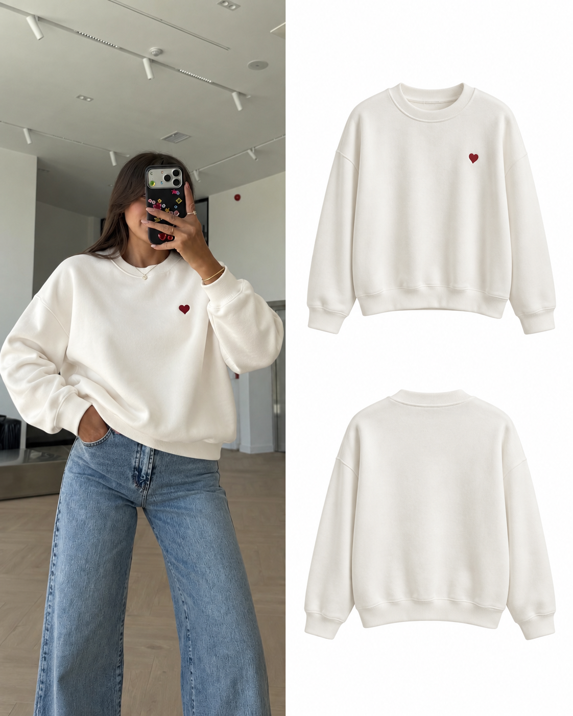 White Heart Sweatshirt