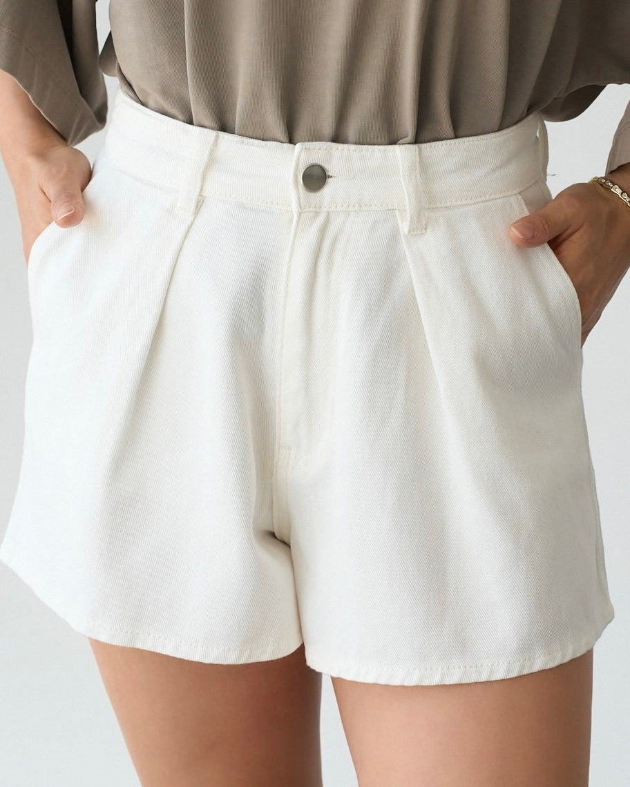 White Denim Shorts