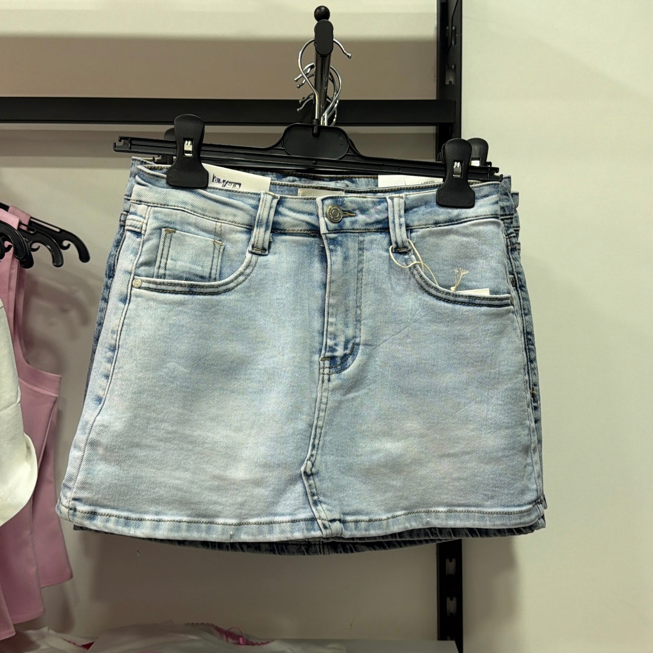 Blue Denim Skirt With Shorts