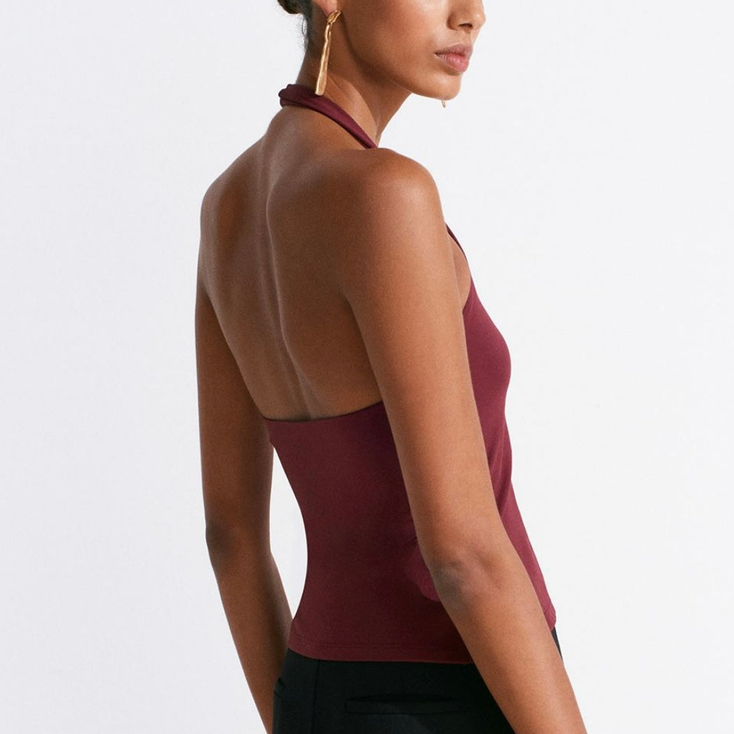 Burgundy Halter Top