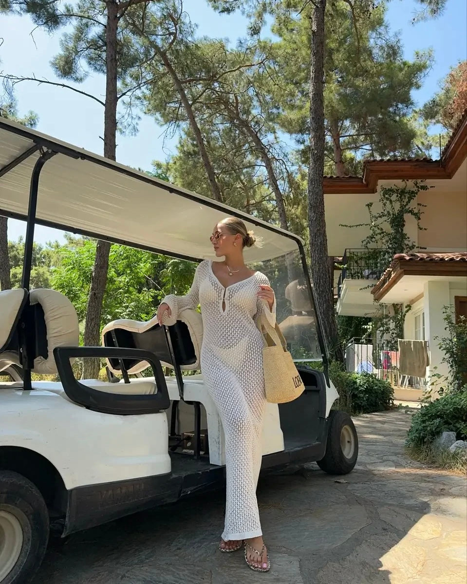 White Beachwear Cover up Dress