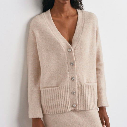 Beige Long Cardigan