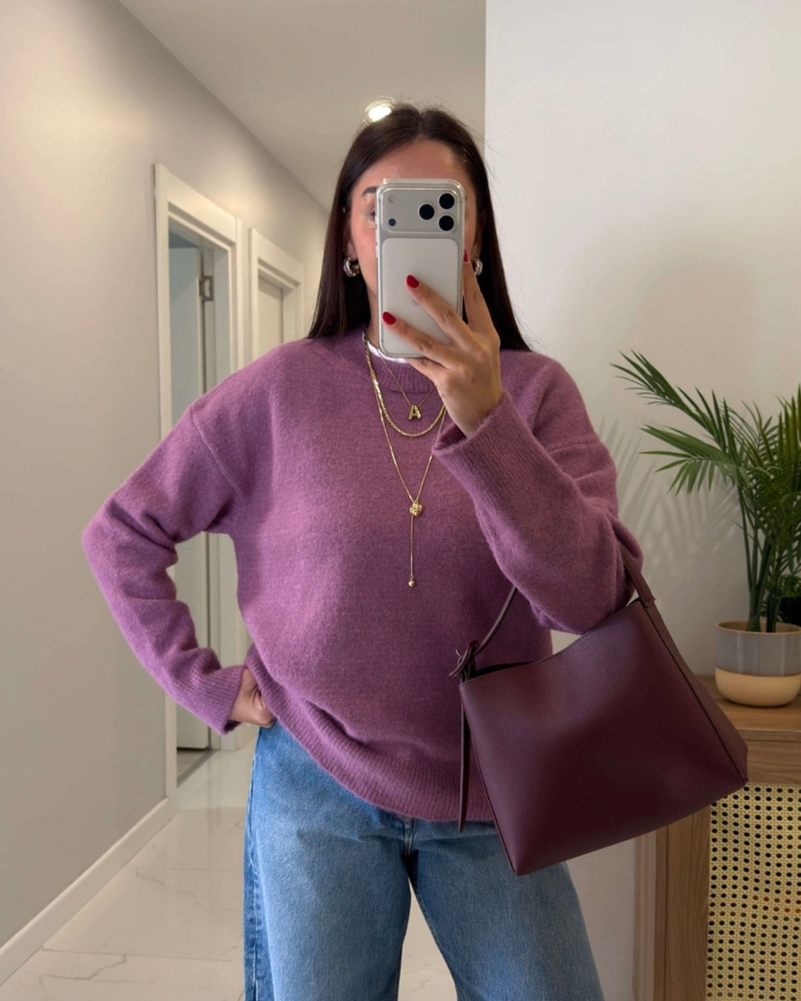 Dusty Mauve Basic Sweater