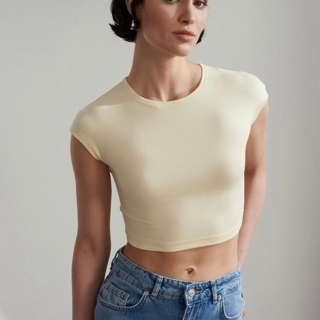 Yellow Basic Crop Top