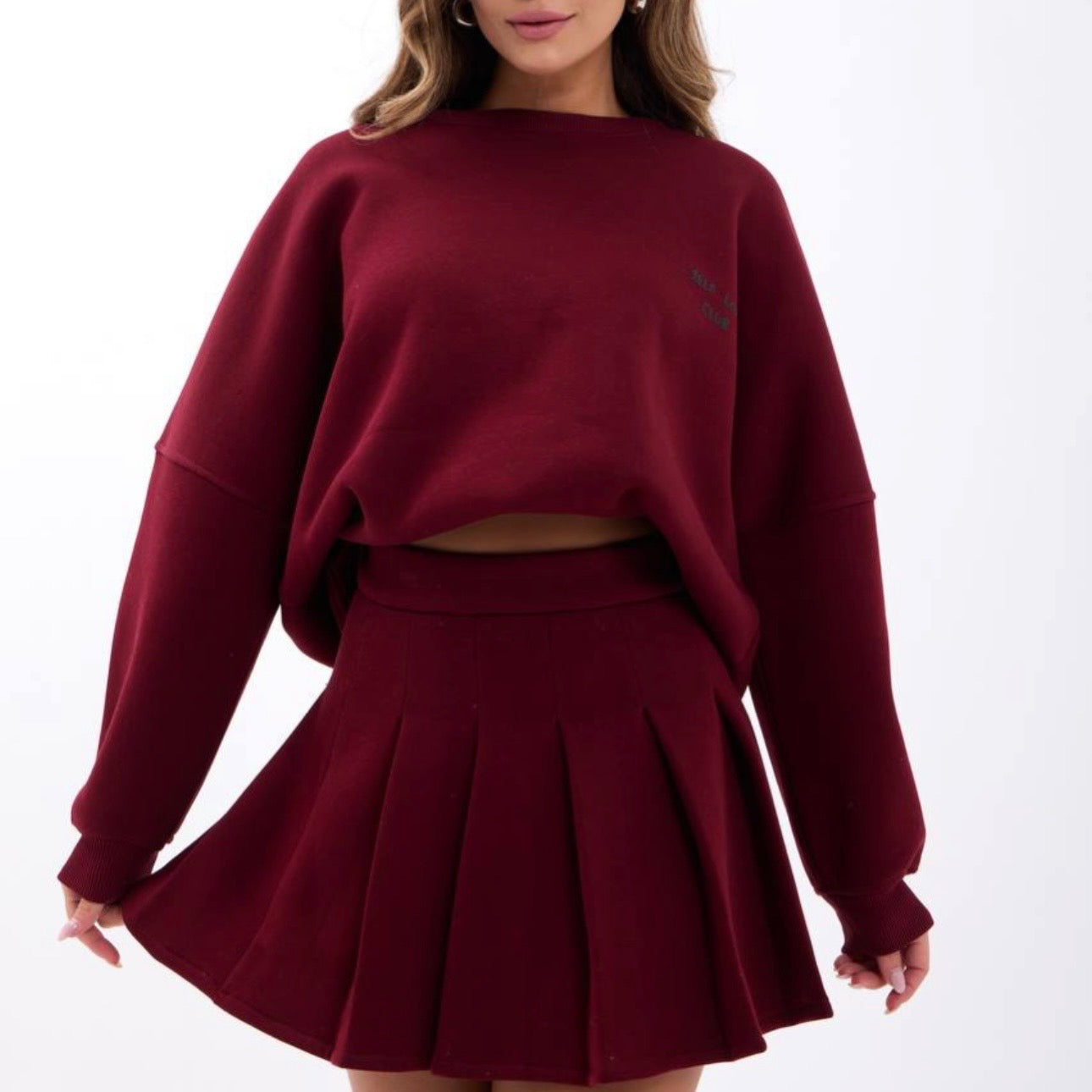 Burgundy Sweatshirt Set