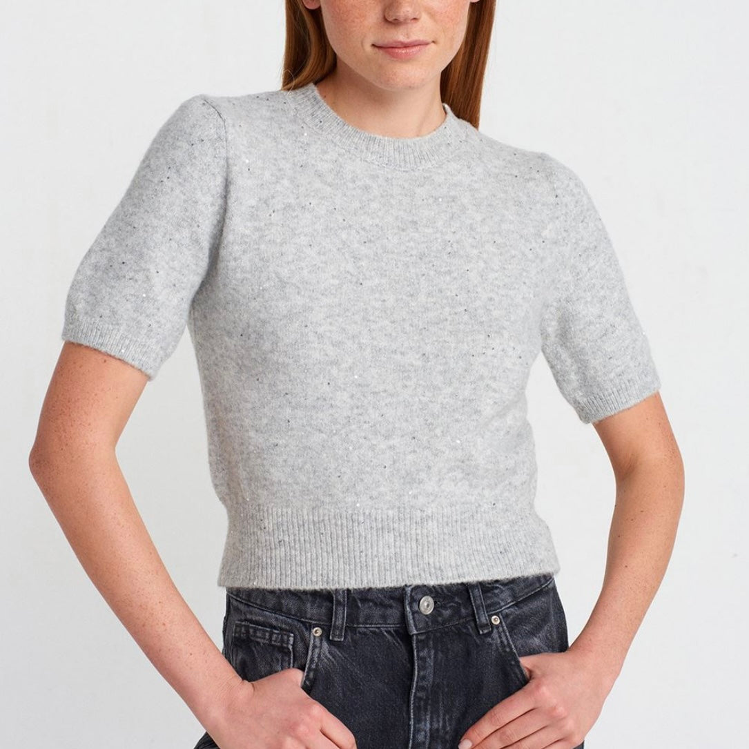 Light Gray Glitter Sweater