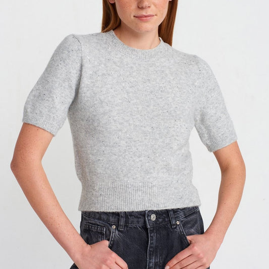 Light Gray Glitter Sweater