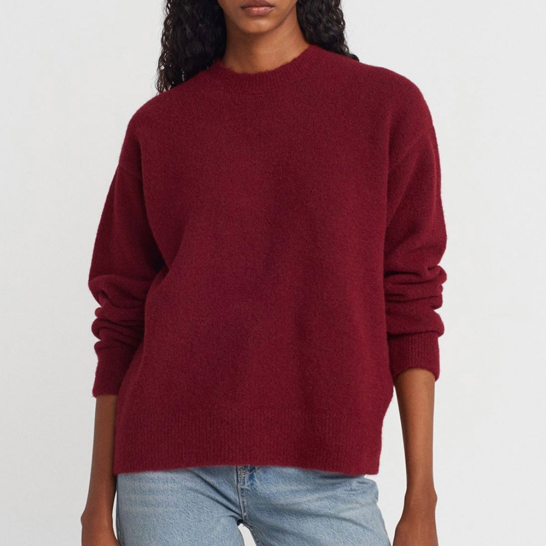 Burgundy Round Neck Sweater