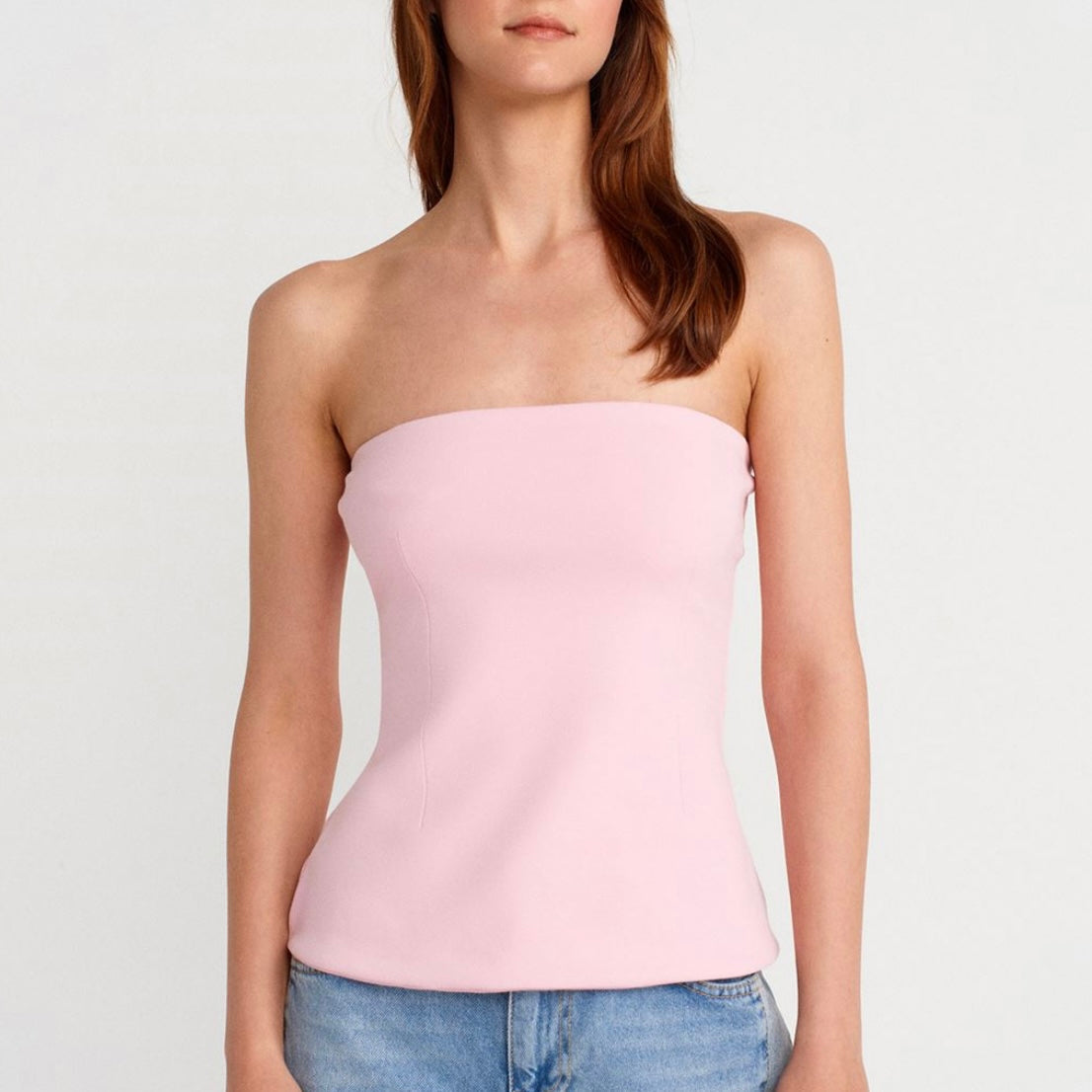 Pink Strapless Top