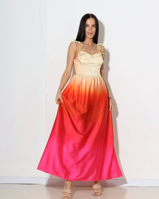 Ombré satin dress