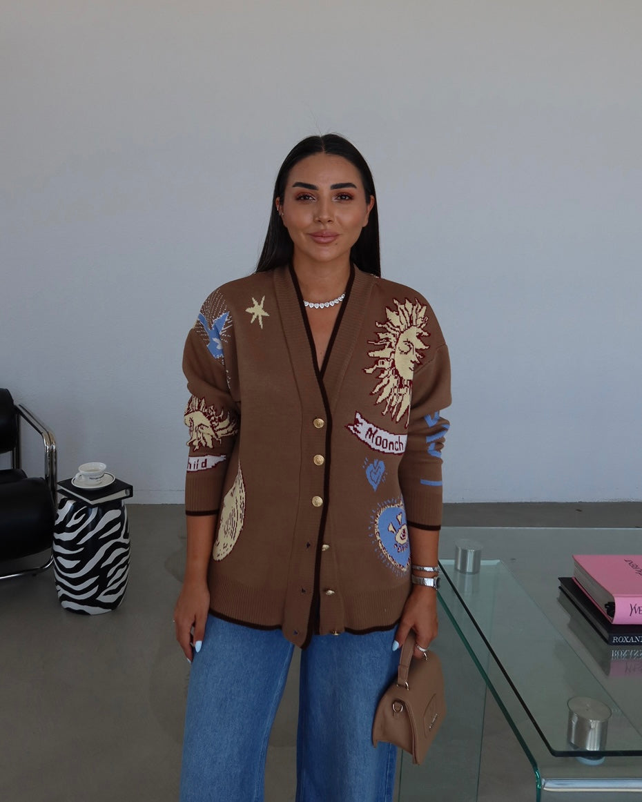 Brown Patterns Cardigan