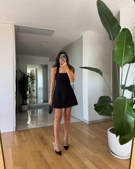 Black Square neck Dress