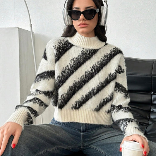 Beige And Black Sweater