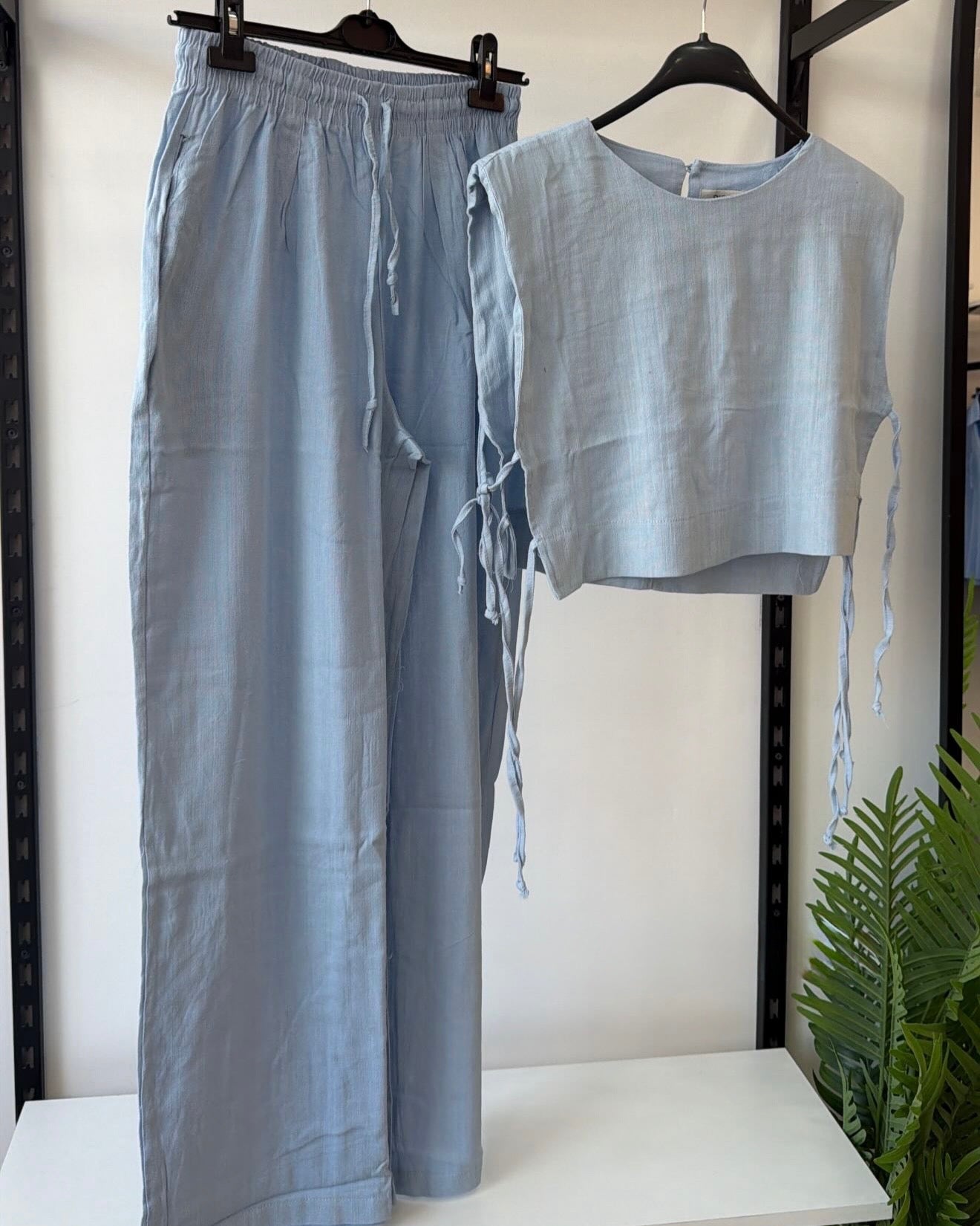 Blue Linen Set
